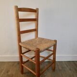Light wooden chair and mulched seat, 50s-60s