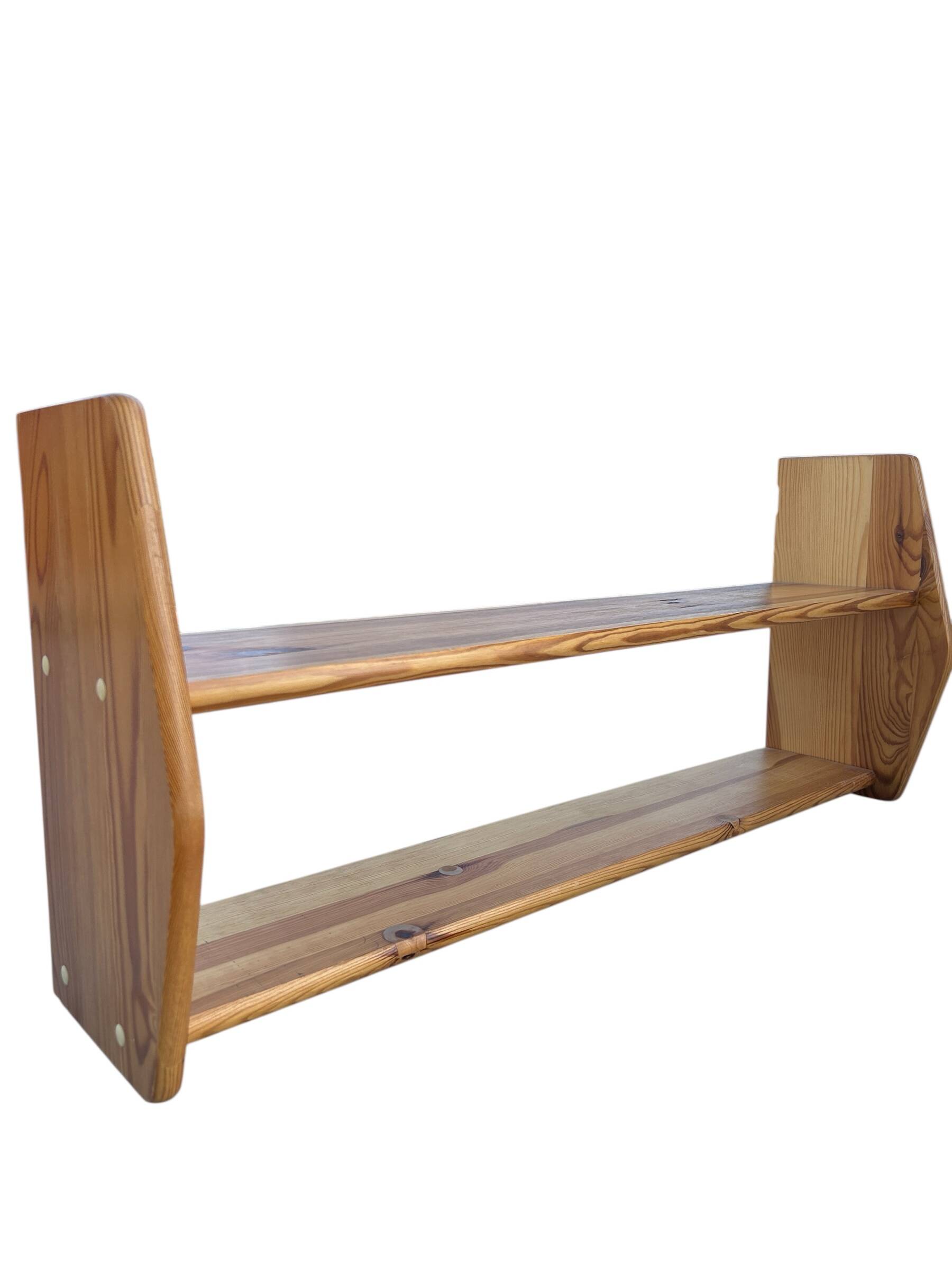 Brutalist pine shelving unit 1970