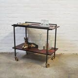 Vintage rosewood serving trolley