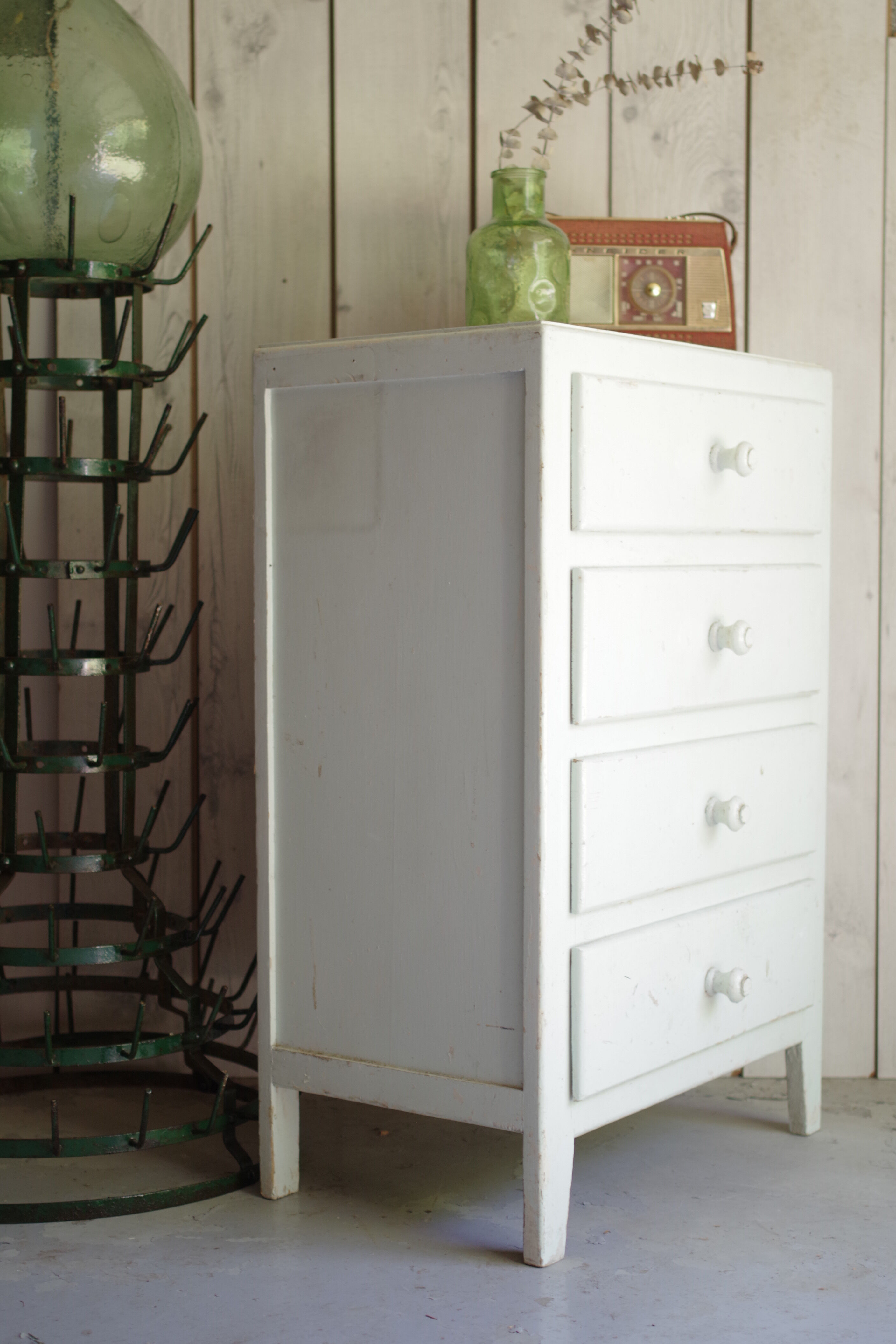Chest of drawers small format light blue years 50-vintage chest-child storage