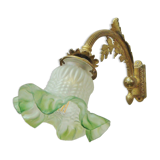 Bronze wall lamp with green tulip