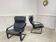 Pair of Ikea leather armchairs from the 1980s.