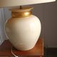large beige and gold Raku ceramic living room lamp by Robert Kostka