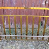 Old bed napoleon iii in gilded brass on wheels