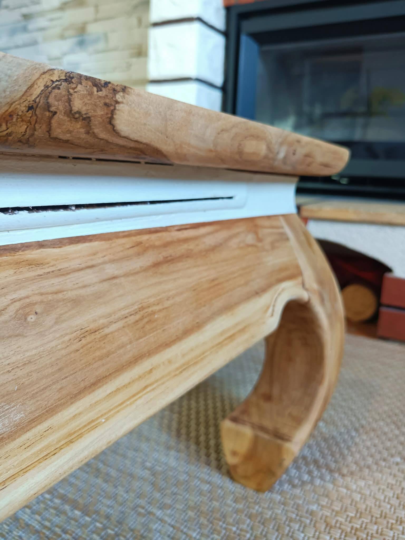 Opium style coffee table in solid wood