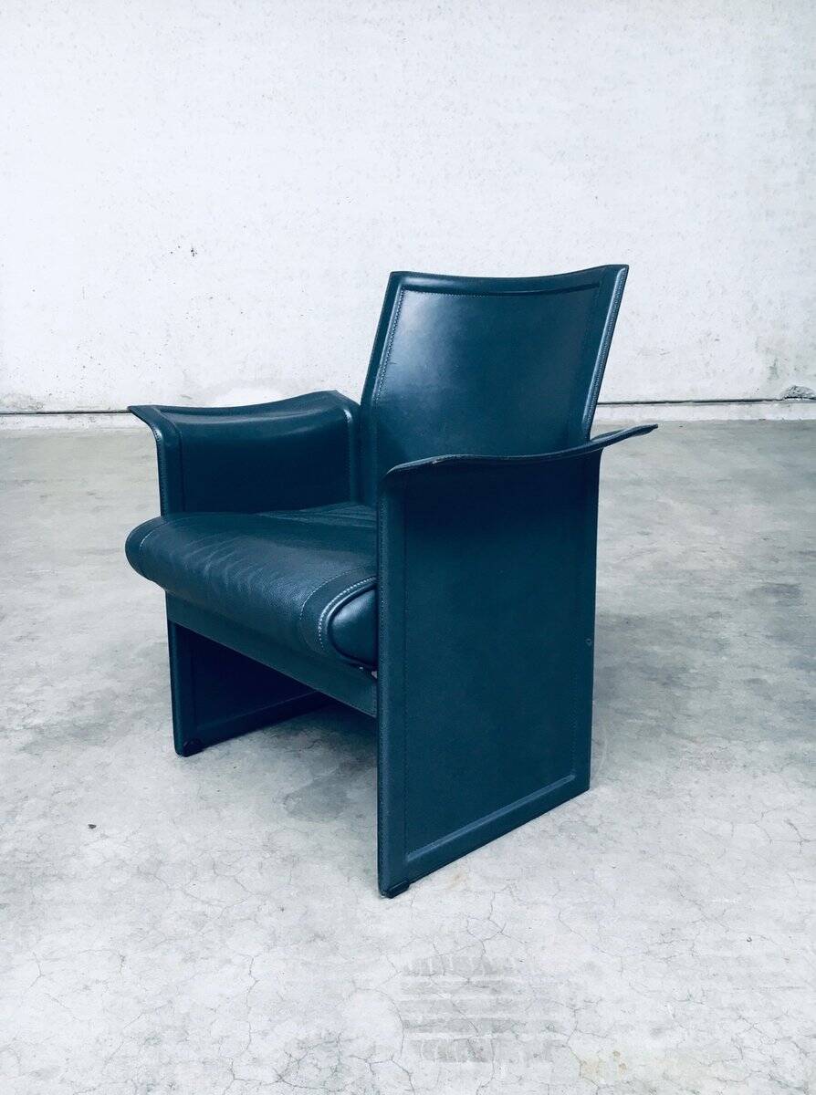 Postmodern Korium KM1 Leather Armchair by Tito Agnoli for Matteo Grassi, Italy, 1980s