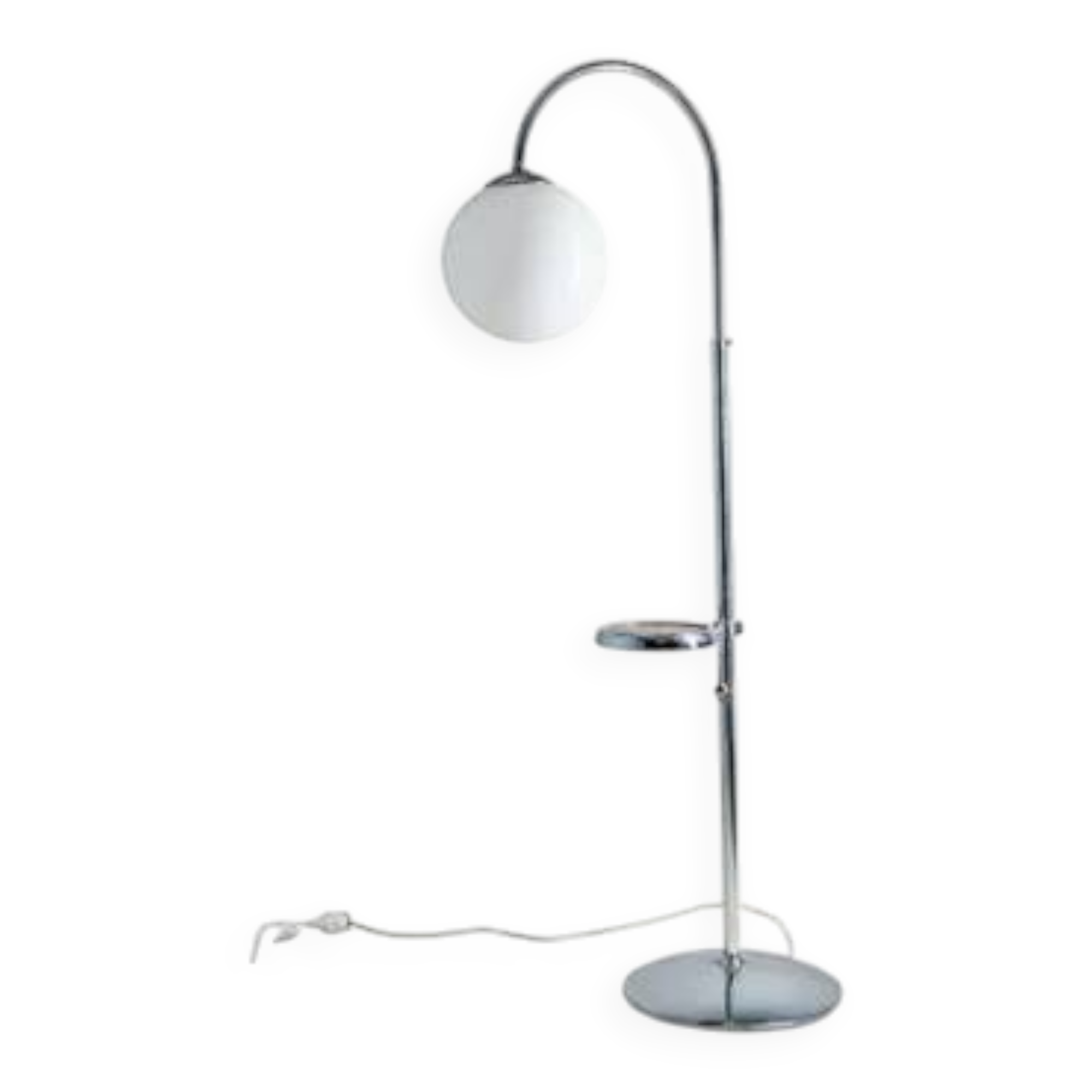 Lampe de sol chrome ajustable fonctionnelle, Tchécoslovaquie, années 1930