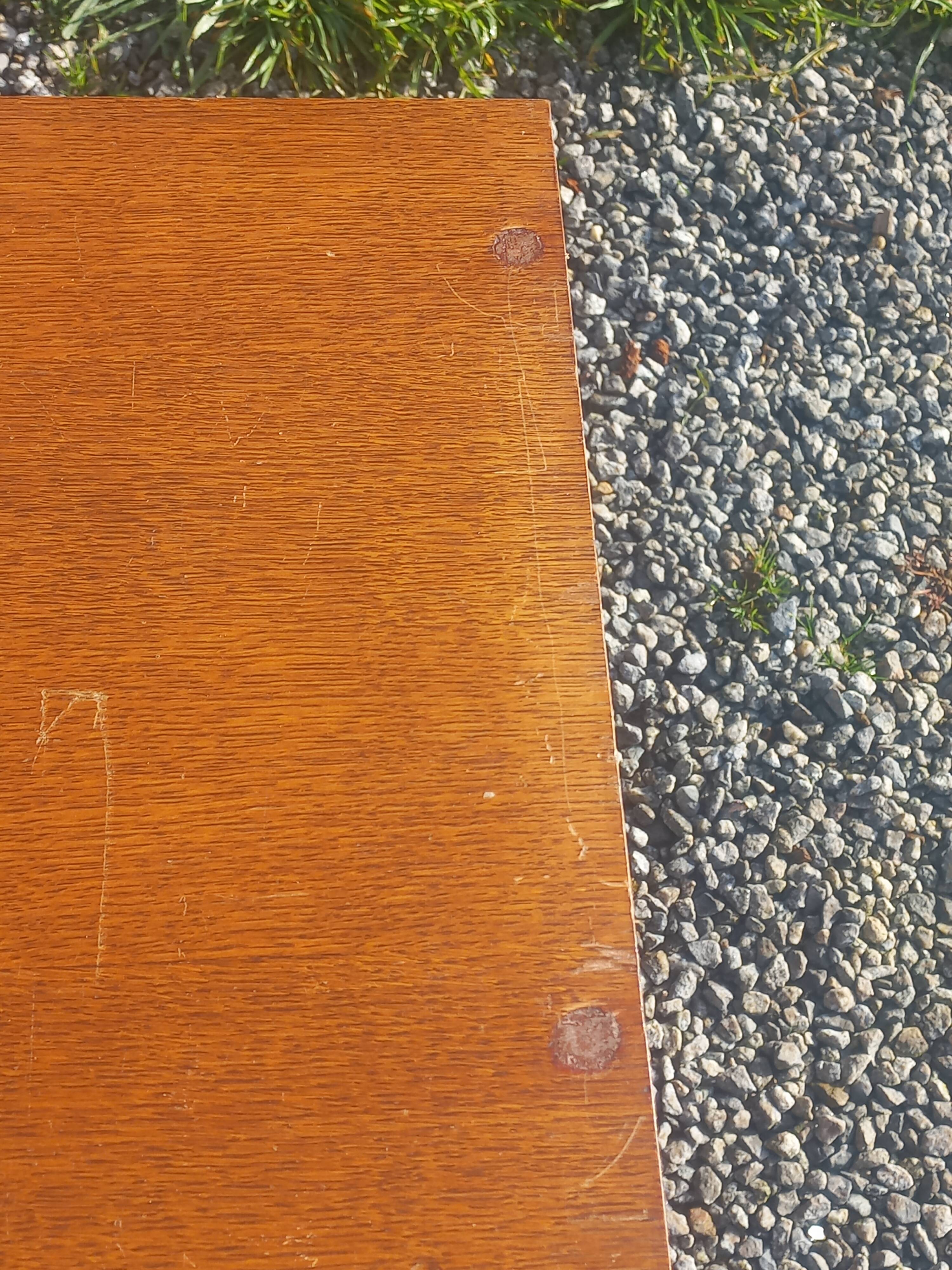 Vintage oak sideboard with splayed legs from the 1950s.