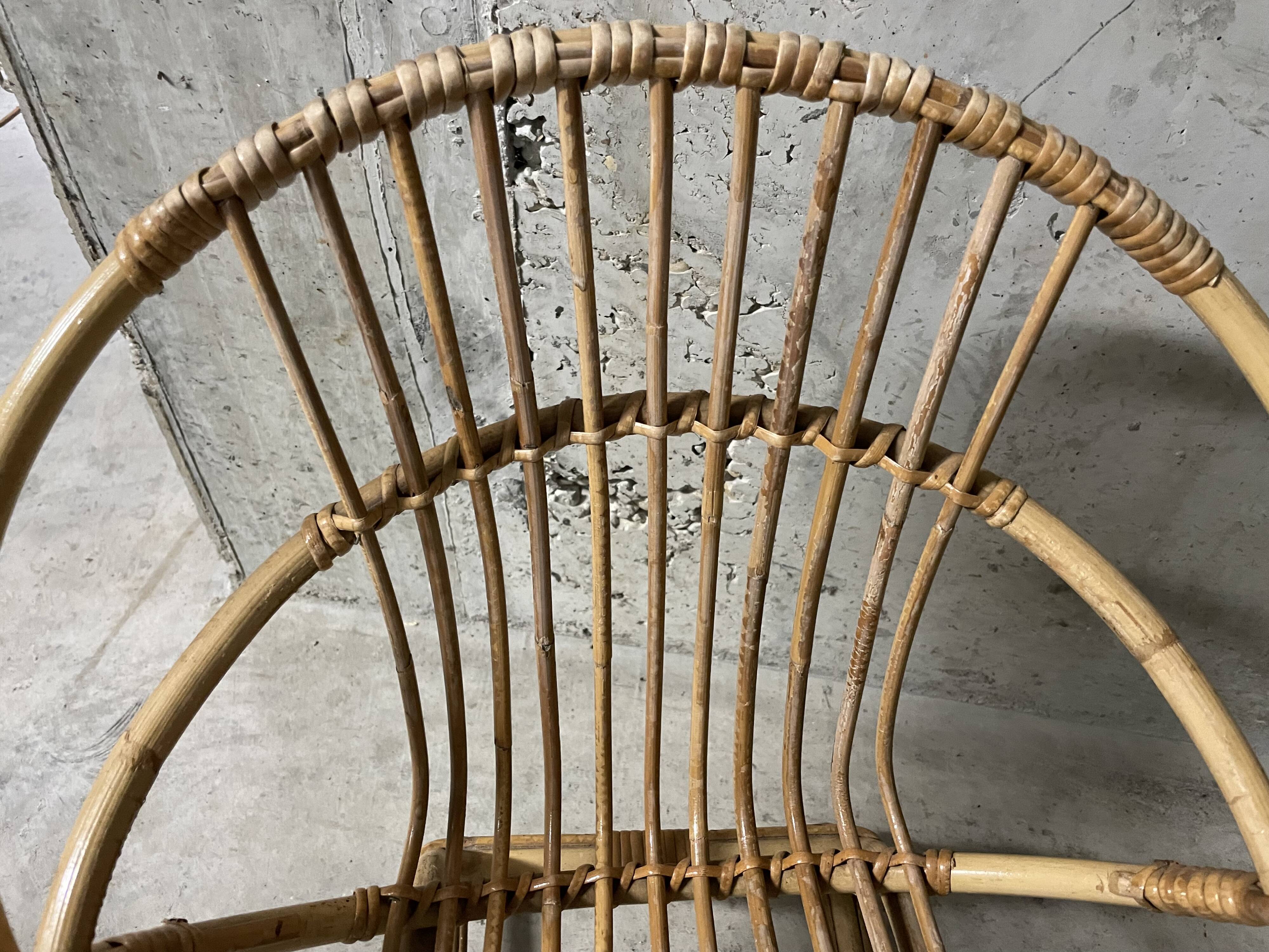 Children's rattan basket chair