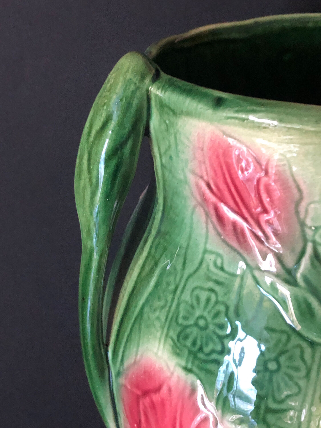 Old vase in Barbotine Saint Clément