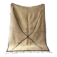 Ancient Berber rug in ecru/brown, handmade 100% virgin wool, 2m x 1.5m.