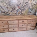 12-drawer craft cabinet in stripped walnut