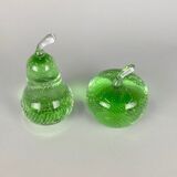 Set of Two Glass Paperweights by Milan Metelák, 1970's