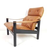 Fauteuil danois cuir daim