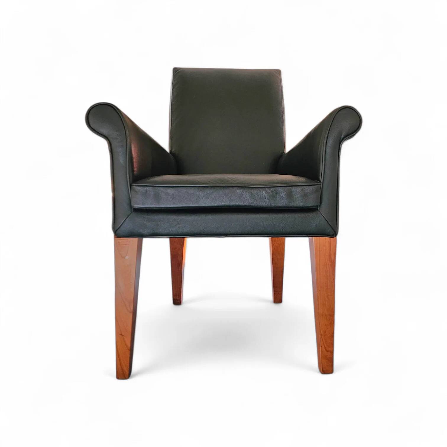 Paramount chair by Philippe Starck / black leather for Driade / 1989
