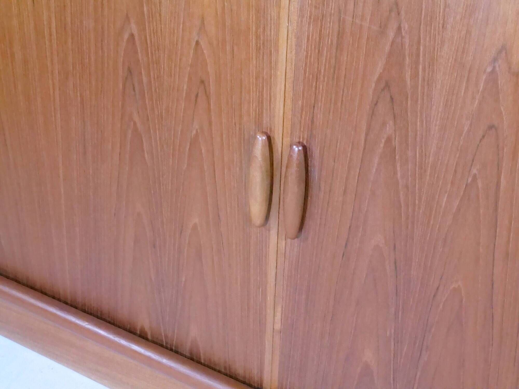 Teak sideboard by dyrlund, sliding door dresser, danish design, 1960s