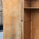 Art Deco wardrobe in flame walnut with central mirror – French elegance