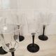 6 Octime octagonal black-footed wine glasses