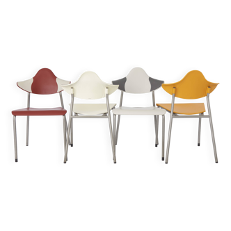 4 chaises empilables vintage, Drabert par Samas Parlando, années 1980, Allemagne