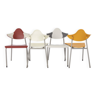 4 Stacking Chairs Vintage, Drabert by Samas Parlando, 1980s, Germany