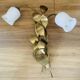 Floral wall light with 2 bulbs in brass and opaline, – 1950s/60s