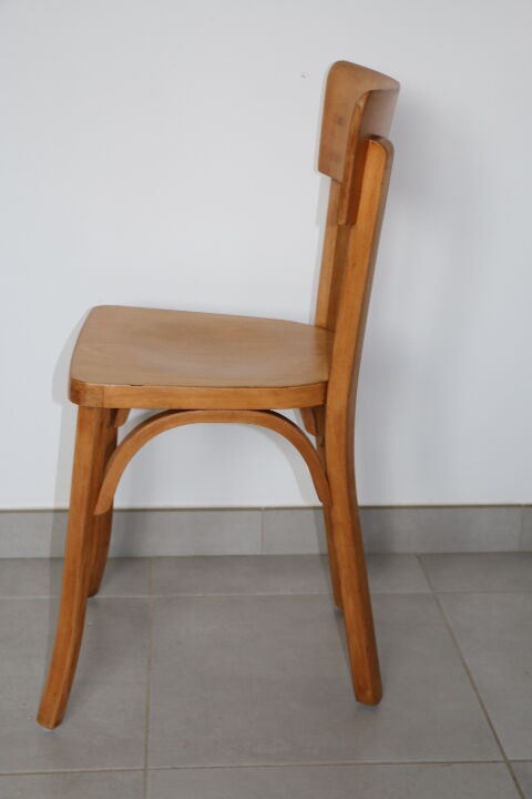 2 Baumann chairs back wide light beech