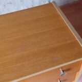 Vintage light wood chest of drawers from the 1970s.