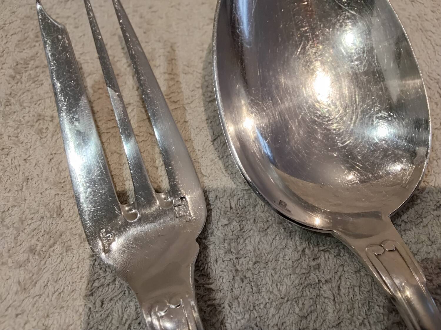 Silver plated stew spoon fork by Christofle Vendome