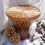 Vintage rattan round table