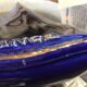 FRIENDLY ASHTRAY PICKS UP MONEY OR EMPTY POCKET COGNAC GASTON DE LAGRANGE BLUE AND DORE