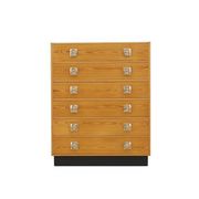 Danish pine veneer chest of drawers with six drawers, 1970s