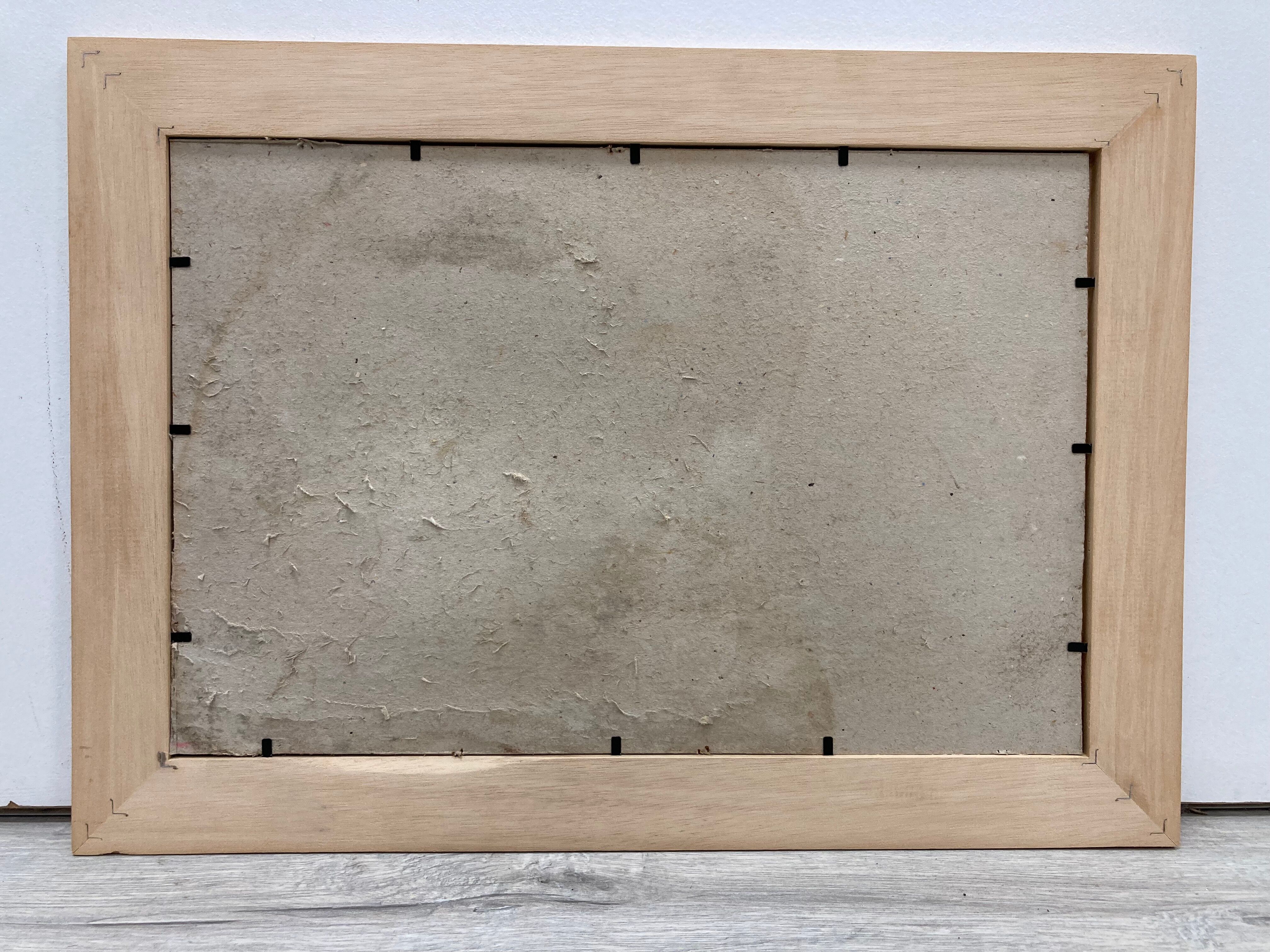 Vintage gouache painting