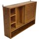 Vintage 1970s pinewood wall cabinet shelf wall unit
