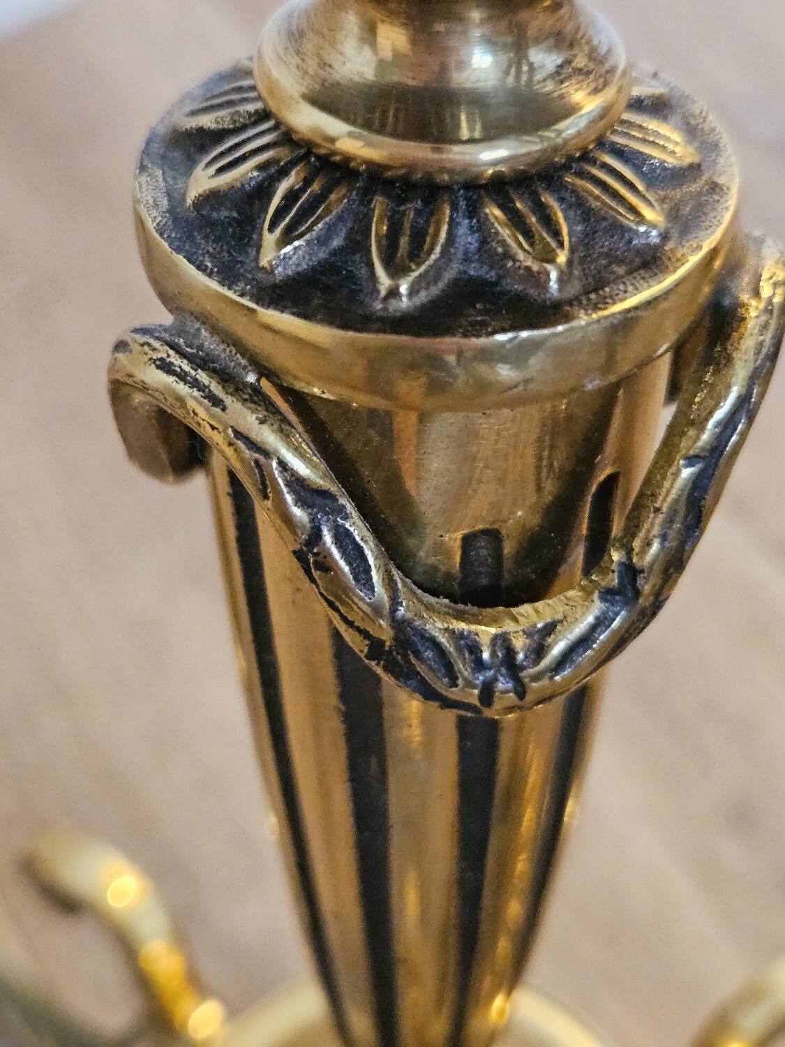 Louis XV style 3-light bronze chandelier