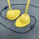 Lampadaires sur pied industrielles jaunes du milieu du siècle, Yougoslavie, années 1960, lot de 2