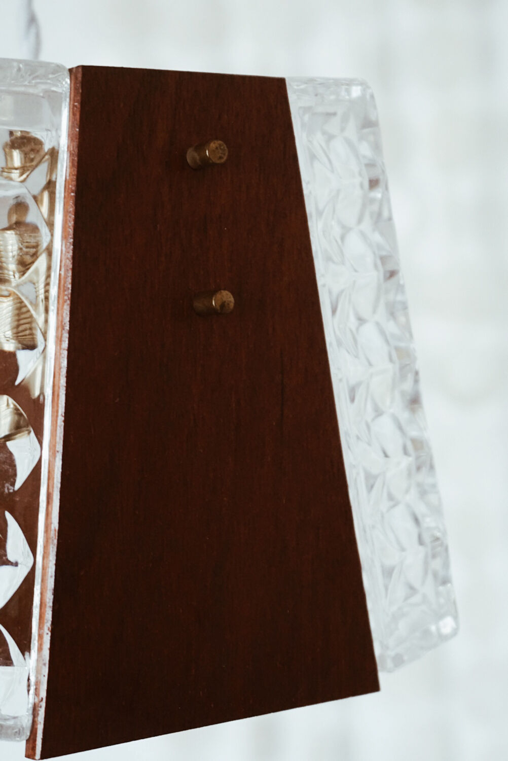 Scandinavian teak and glass pendant light 🌿 Vintage