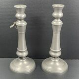 Pair of candlesticks in sitoleux tin 94% - h 27 cm