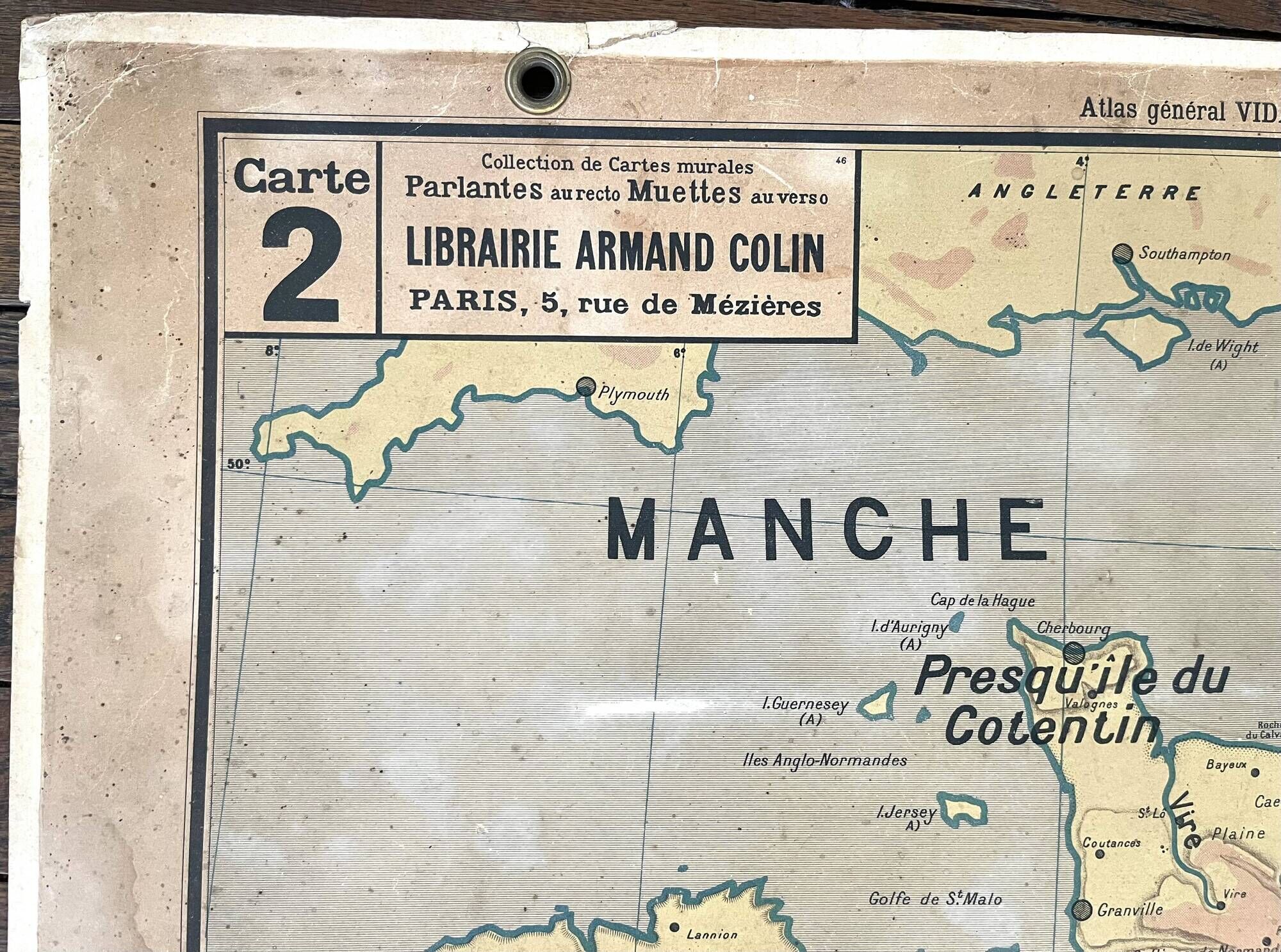 Old Vidal Lablache map 2, Mézières, T46, 1910 - France Watercourse