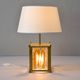 Amber Murano Glass and Brass Italian Modern Mazzega Table Lamp Zuccheri Style