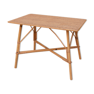 Table basse vintage en rotin