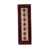 Vintage carpet Uzbek Bukhara handmade 61cm x 190cm 1960s