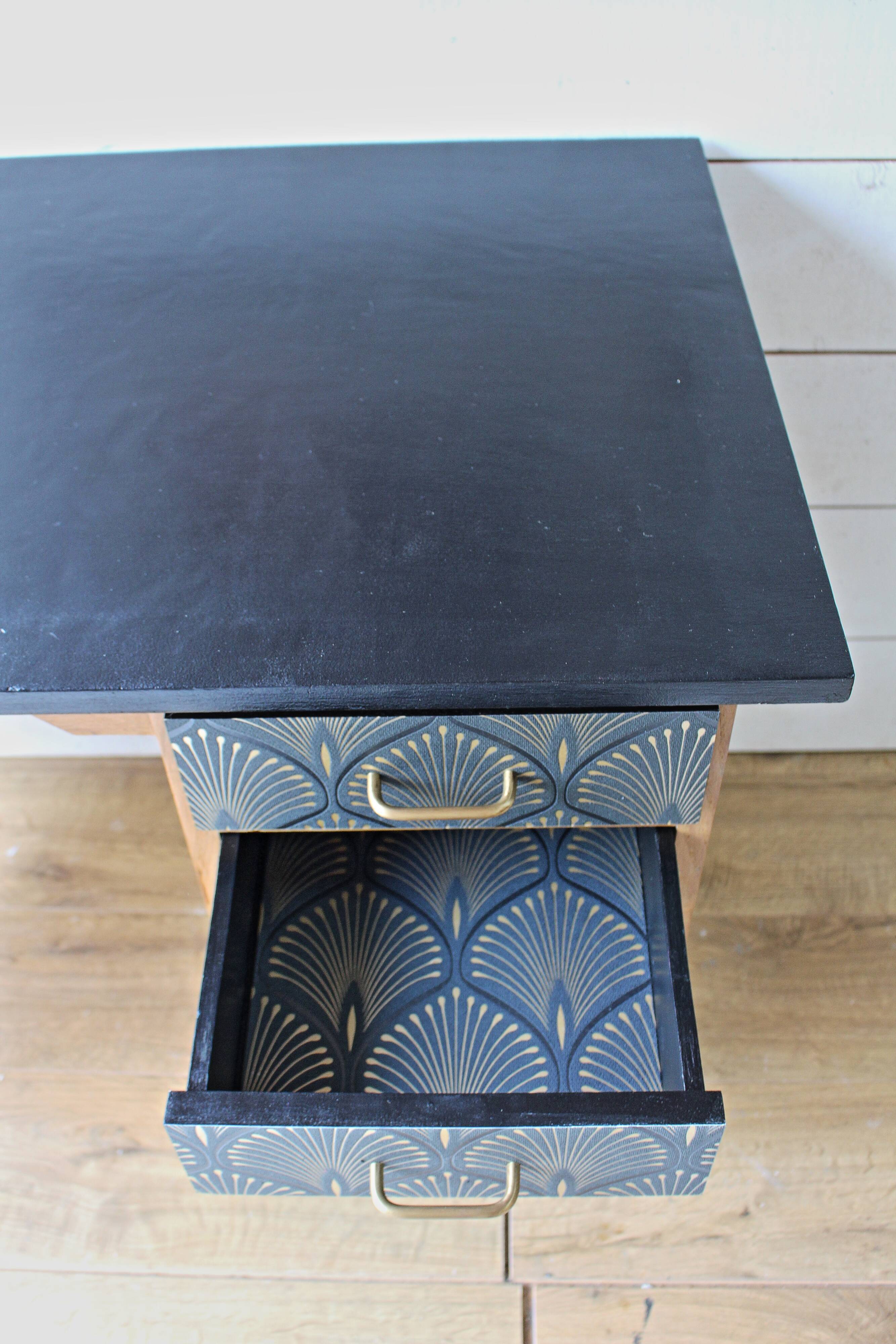 Bureau à casson avec chaise années 50/60