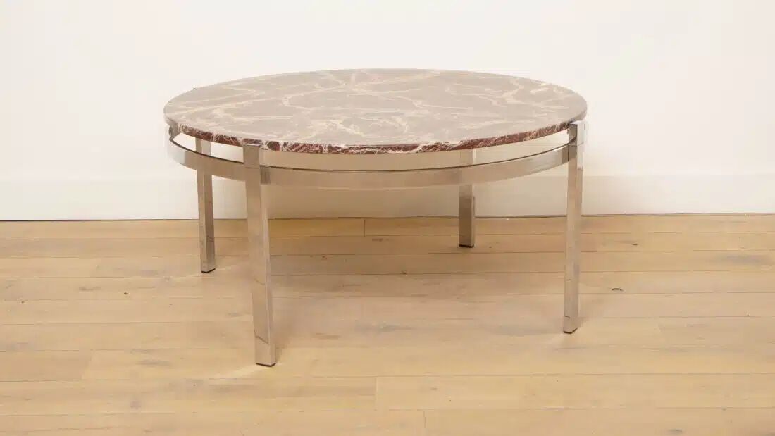 Vintage coffee table | Marble | Chrome