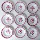9 assiettes creuses FB Digoin rose