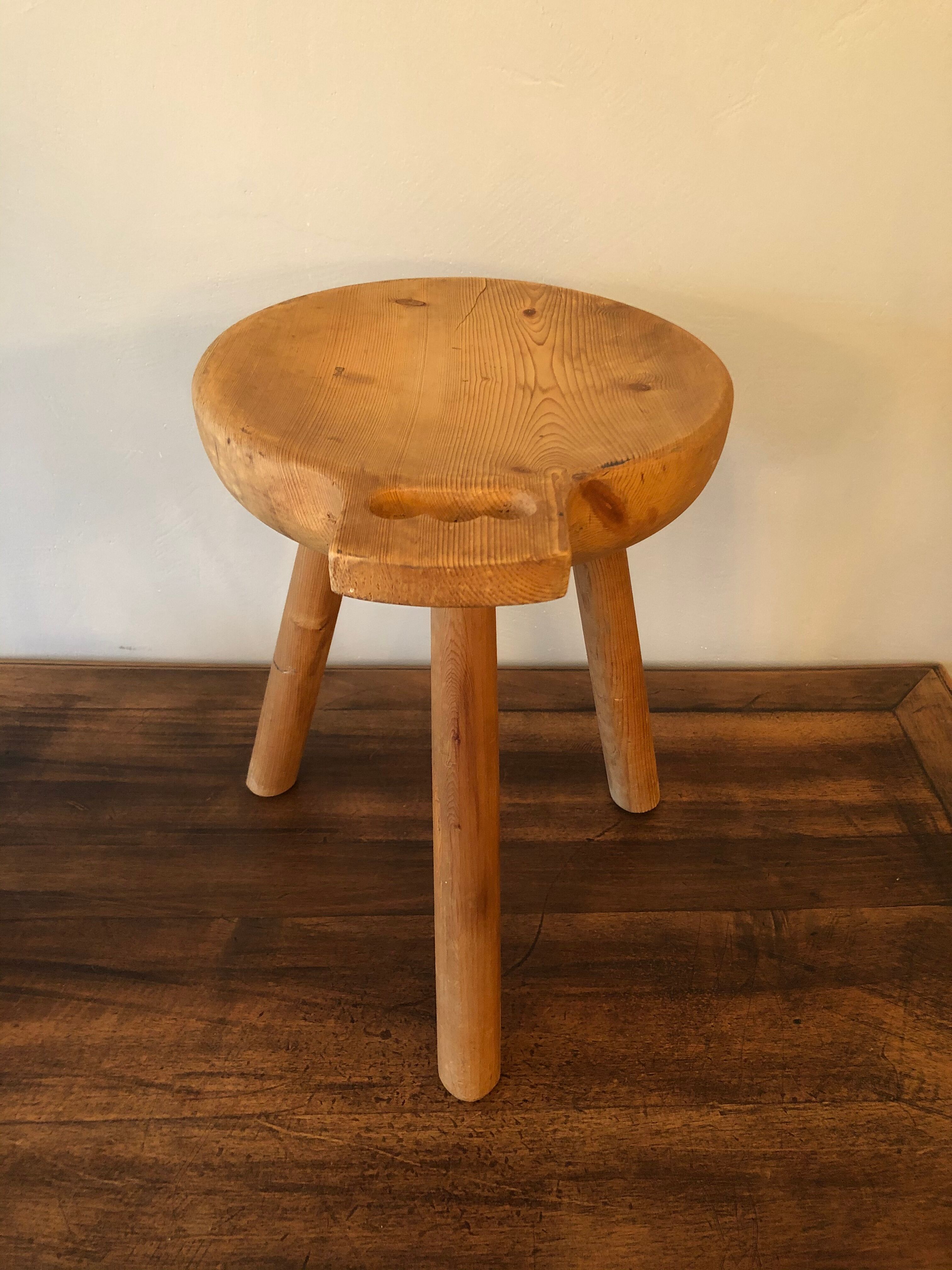 Wooden tripod stool