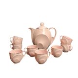 Art déco, service à café porcelaine rose Epiag vers 1930
