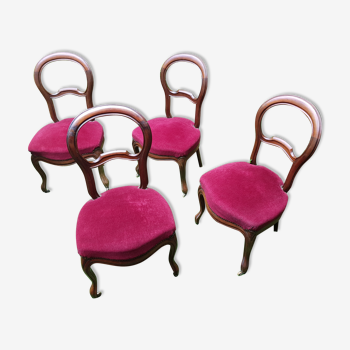 4 medallion chairs upholstered Louis Philippe style