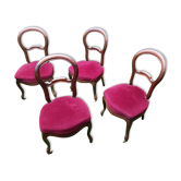 4 medallion chairs upholstered Louis Philippe style