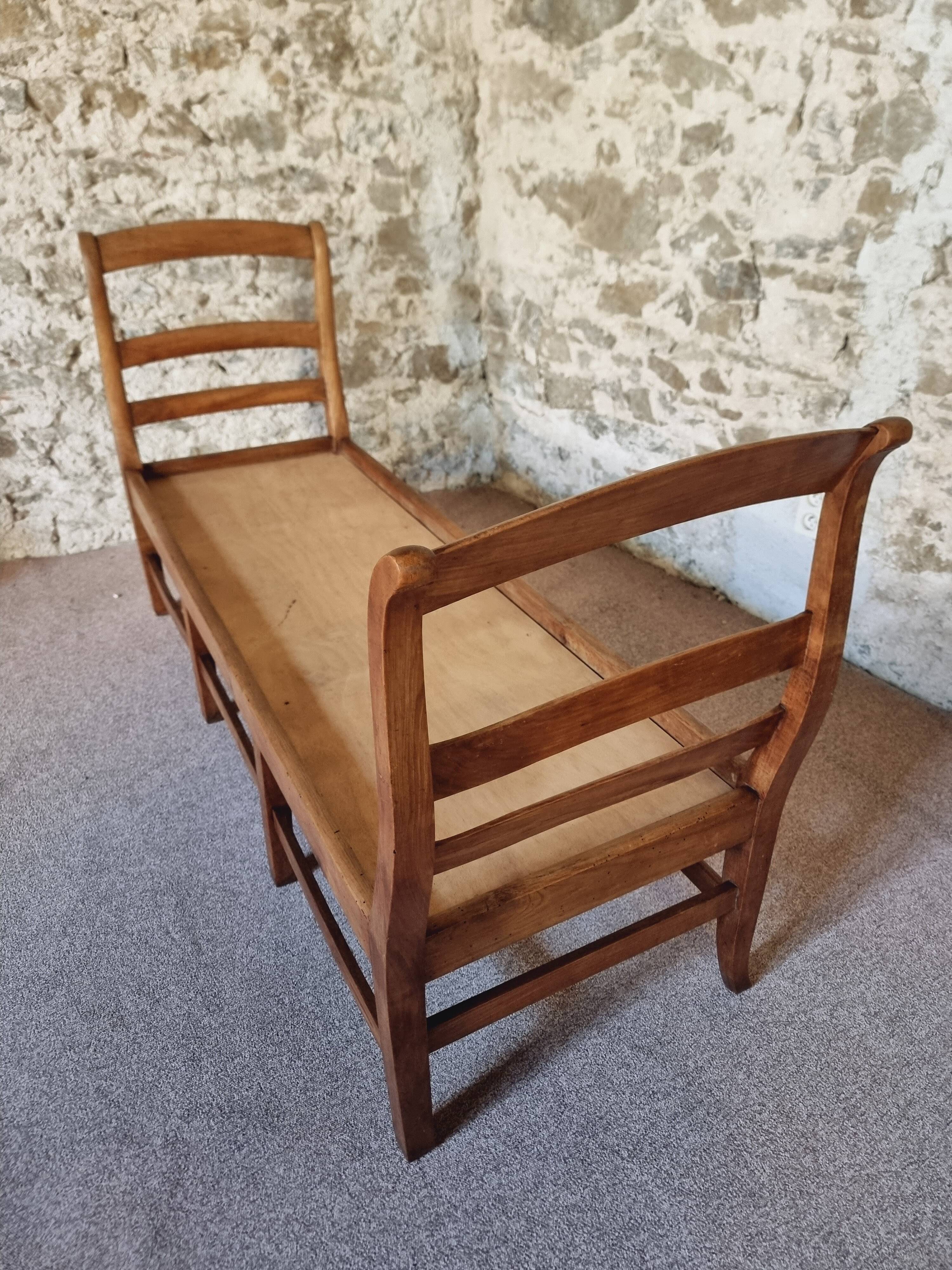 Antique Cherry Bench – Rustic French Daybed