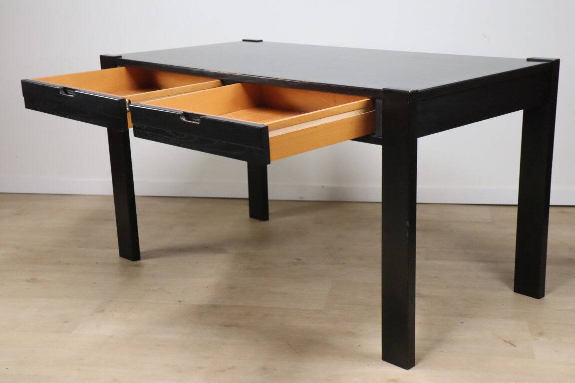 Vintage Simat edition desk in blackened wood, 1980